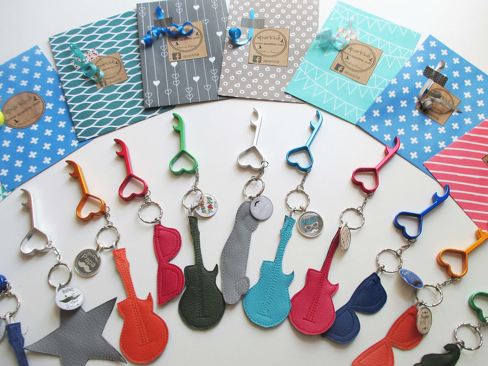 Miniature : Porte-Clés Décapsuleur "Voiture verte"Médaillon au choix'