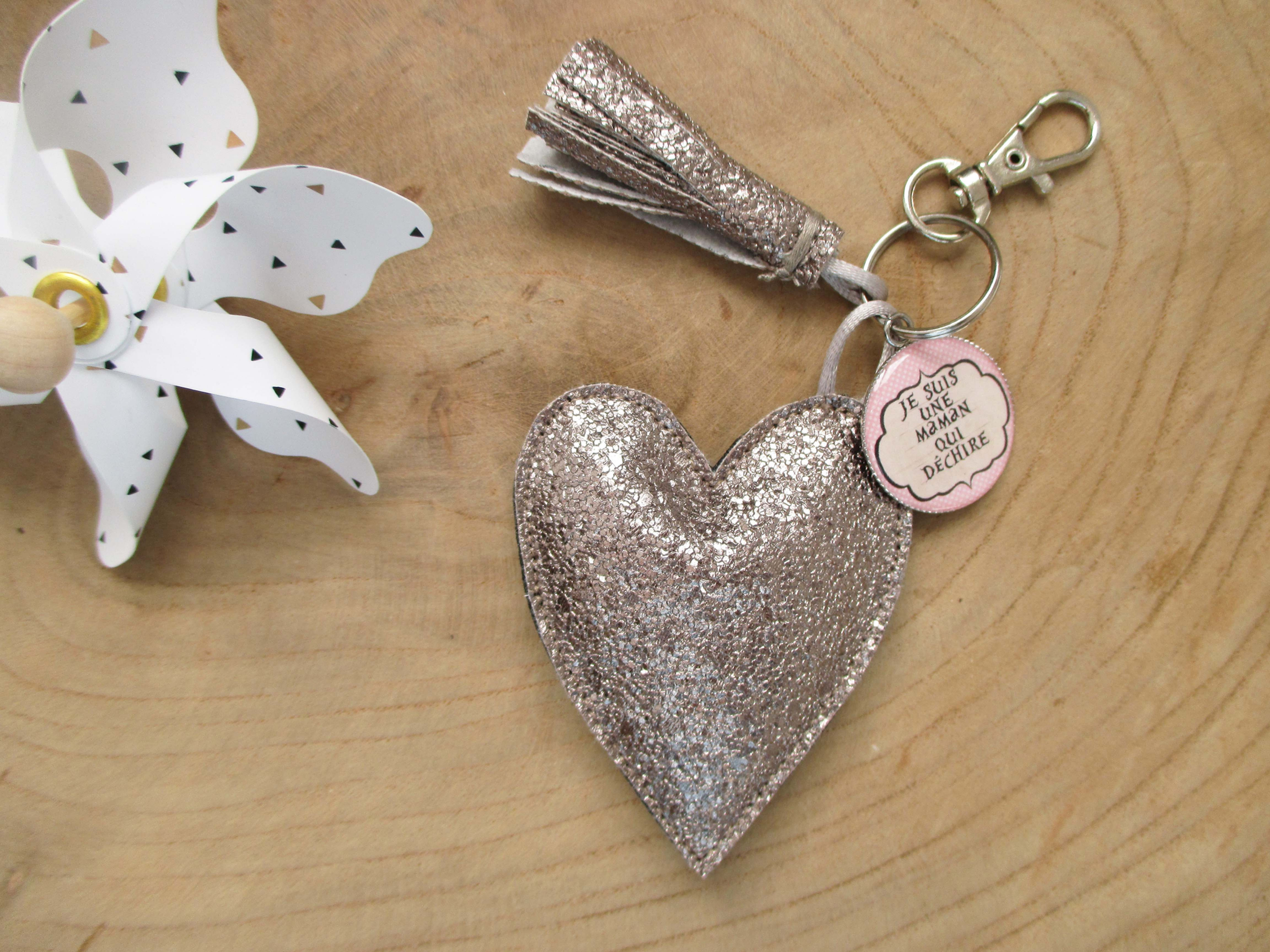 Porte-Clés "Coeur ""Maman qui déchire"