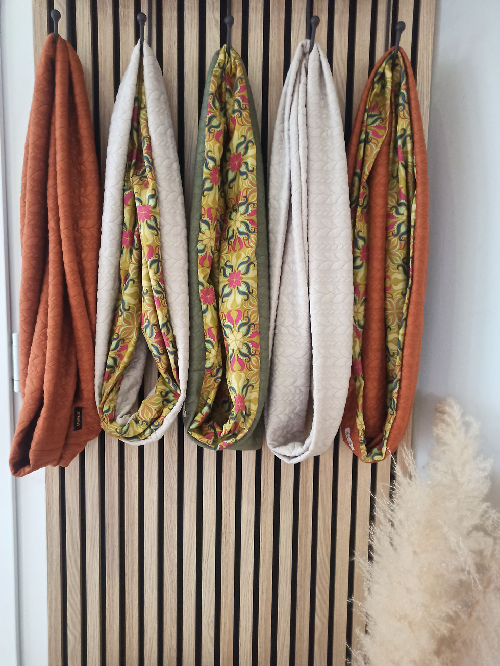 Miniature : Grand snood rouille/fleurs 