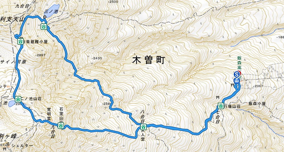 Ontake trail map from the ropeway