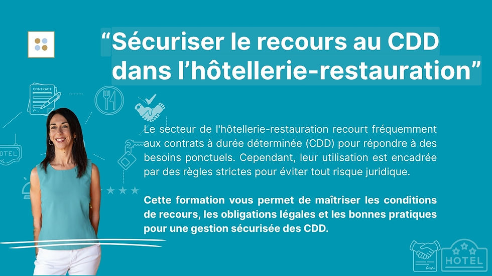 Formation "sécuriser le recours au CDD en HCR"