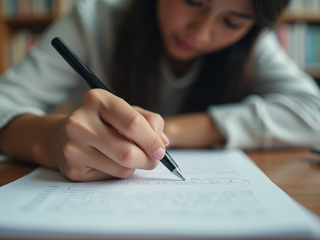 A student writing their exam.