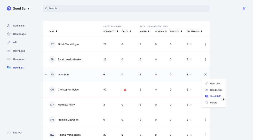 User List Page