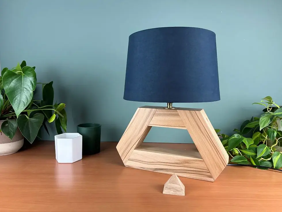 Miniature : Lampe moderne - Lampe salon - Lampe decorative - Abat jour bleu marine