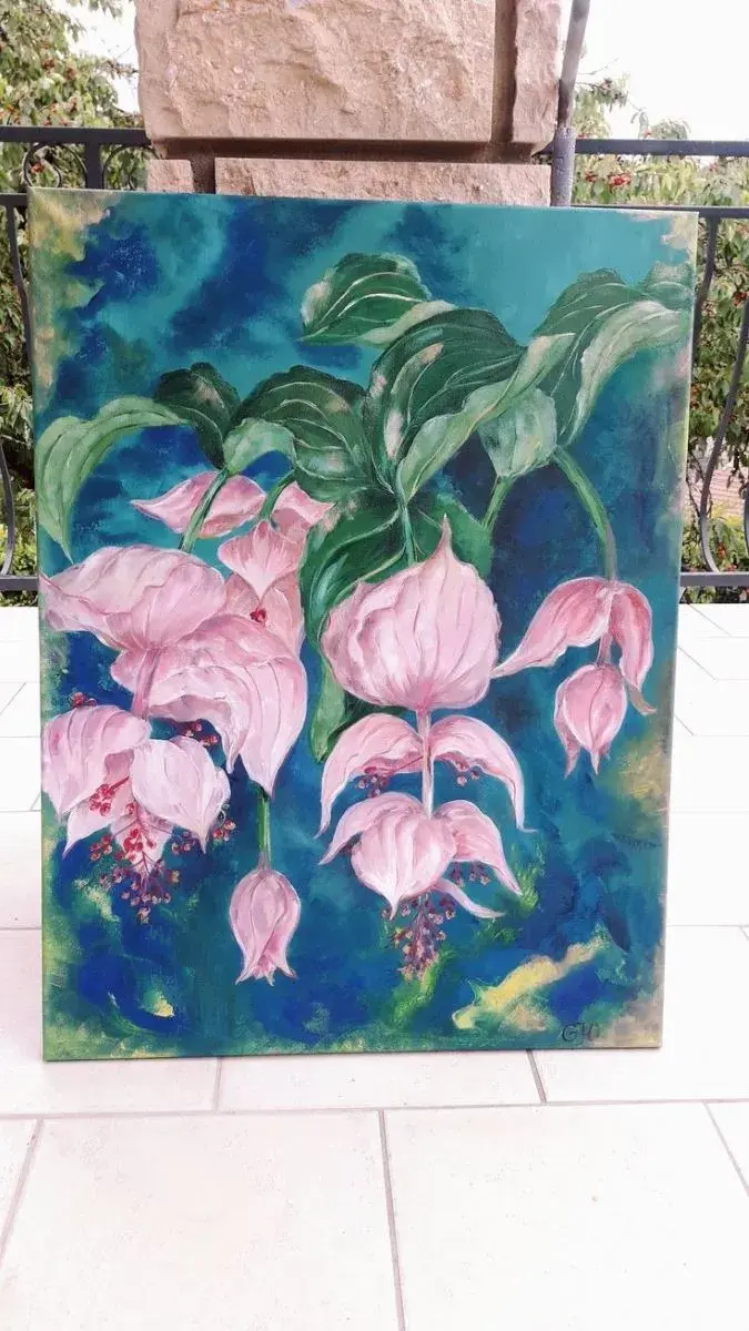 "Médinilla" – La cascade rose d’un paradis tropical - Fait main - Made in France - Décoration Intérieur