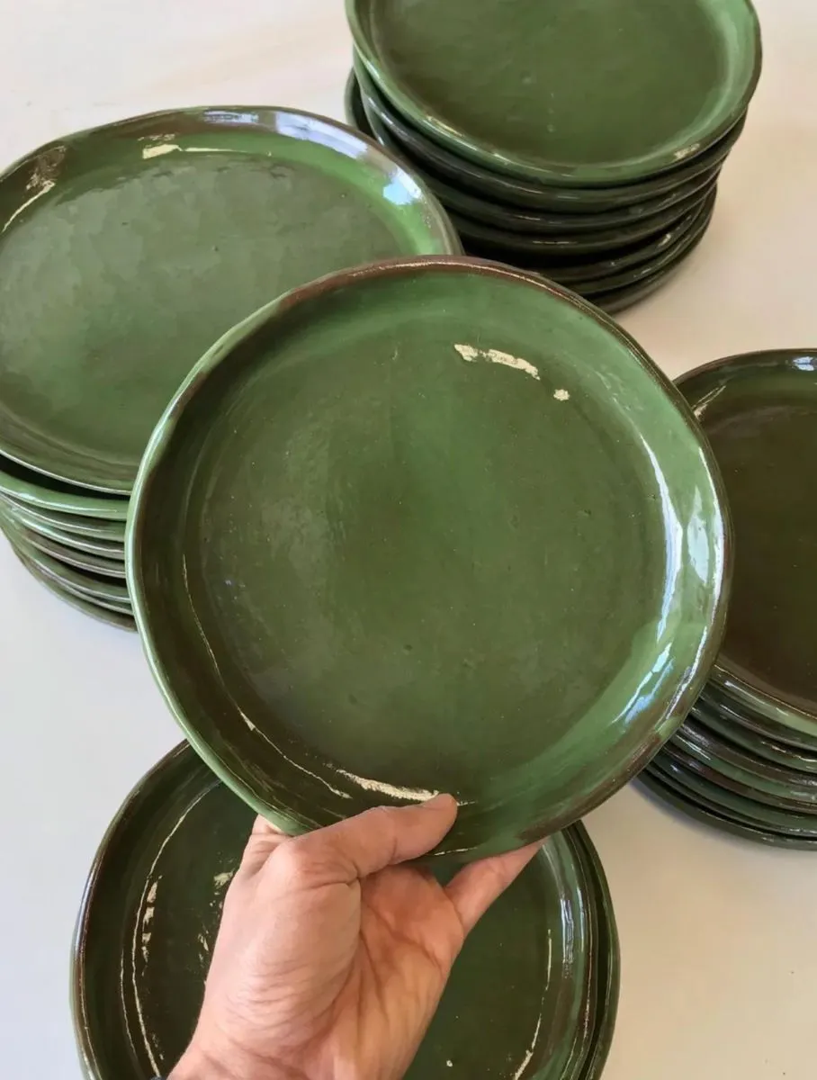 Assiette plate en céramique La Paz – Élégance artisanale du Mexique - Déco bohème