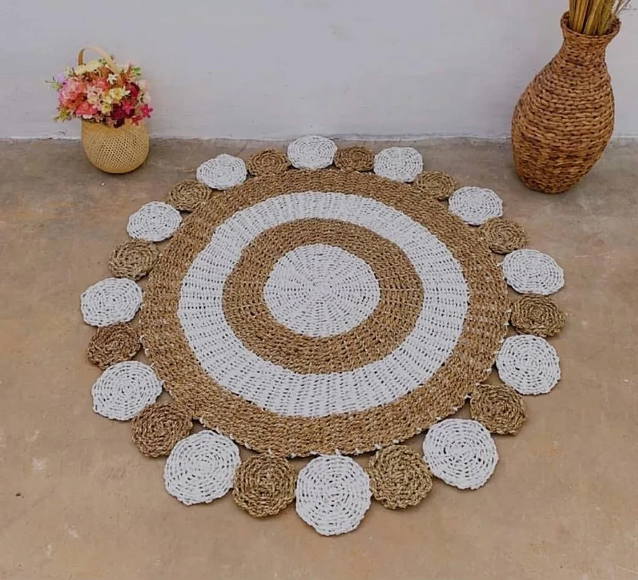 Tapis décoratif - Tapis asiatique - Style bali - Déco maison - Fait main - Made in France - Décoration intérieur