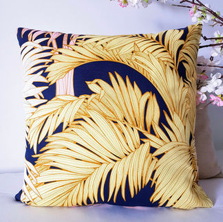 Housse de coussin motif exotique - Déco salon - Déco chambre - Fait main - Made in France - Coussin décoratif