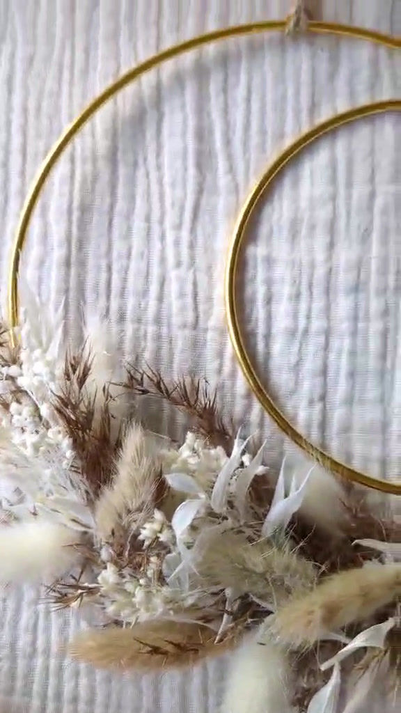 Thumbnail: Petite Couronne Murale en Croissant de Lune Bohème - Déco murale fait main - Idées de décos bohème