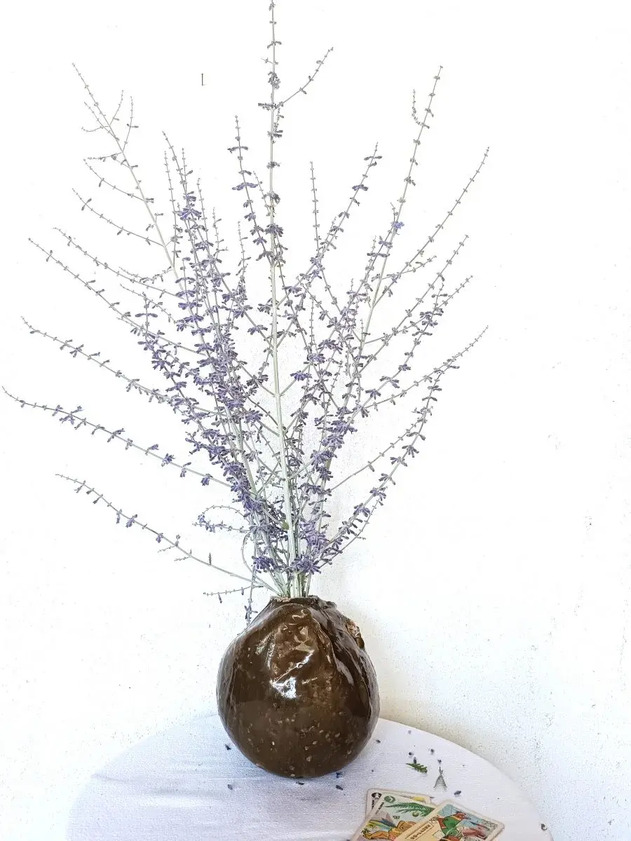 Miniature : vase coureau L - Marron - Vase colore – Petite decoration – Decrations artisanal – Vase ceramique – Vase fleur