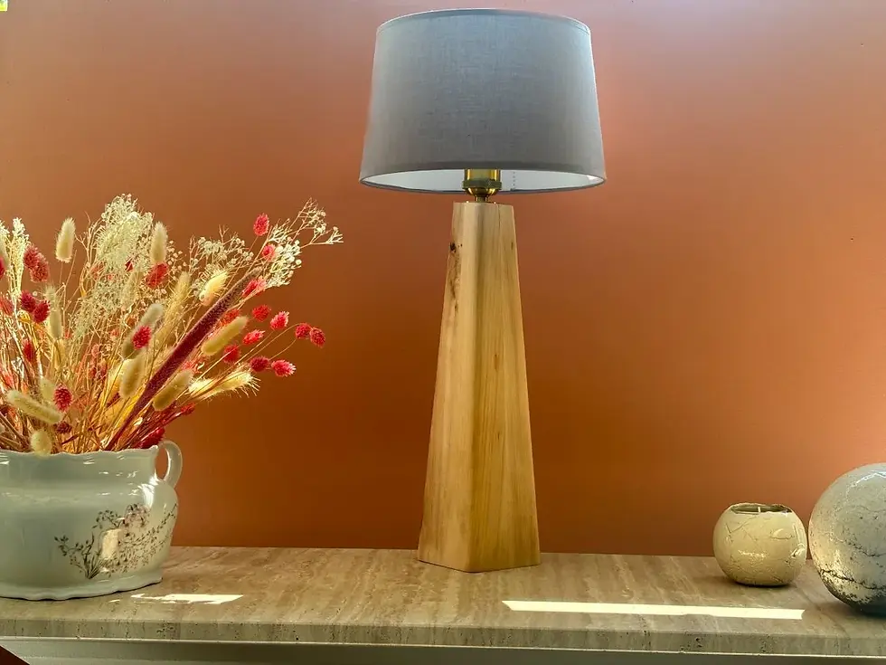 Miniature : Lampe de chevet - Lampe de table - Lampe à poser - Fait main - Artisanat Francais - Lampe en bois