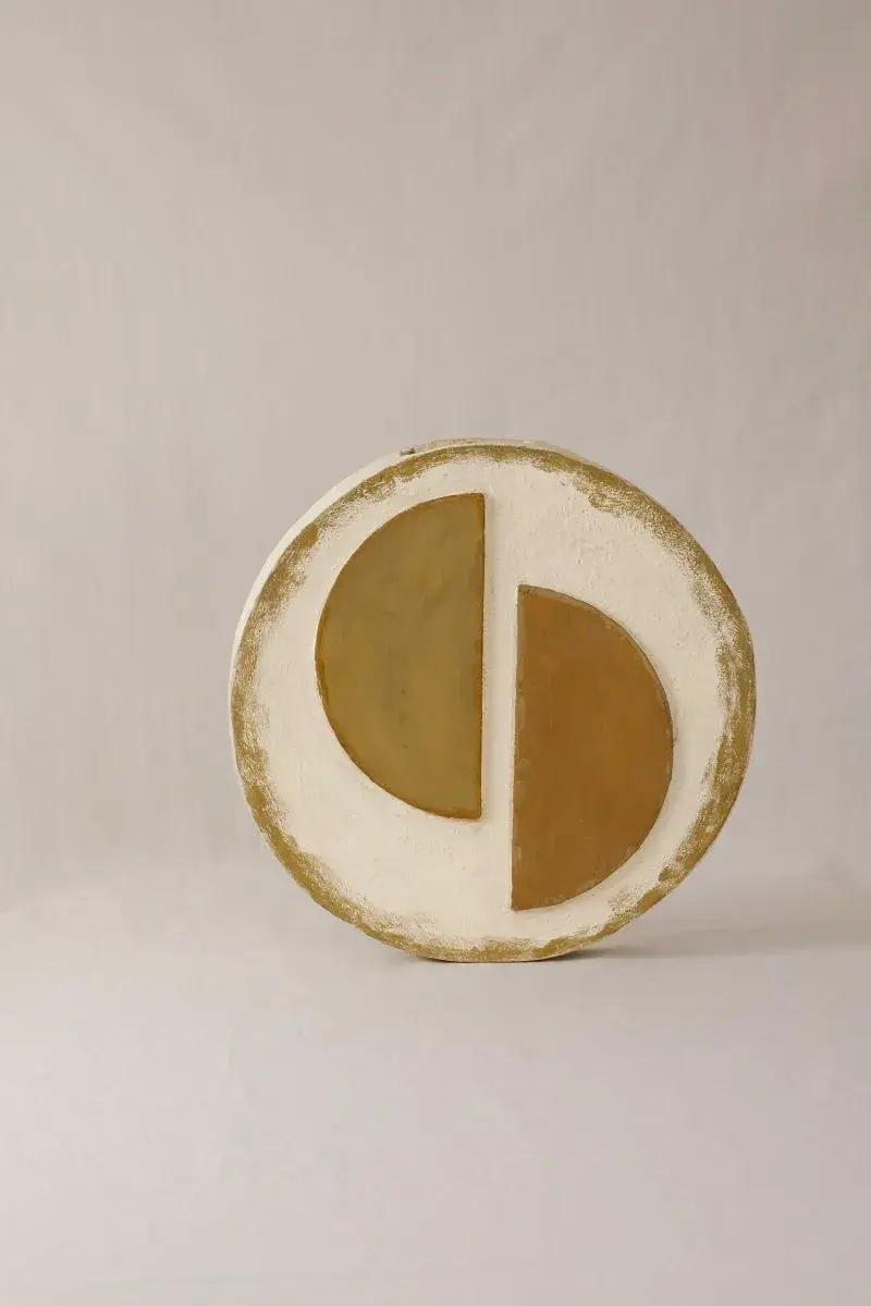 Thumbnail: SPIRIT #3 – Vase totem en faïence blanc et or | Art spirituel double-face - Fait main - Home boho