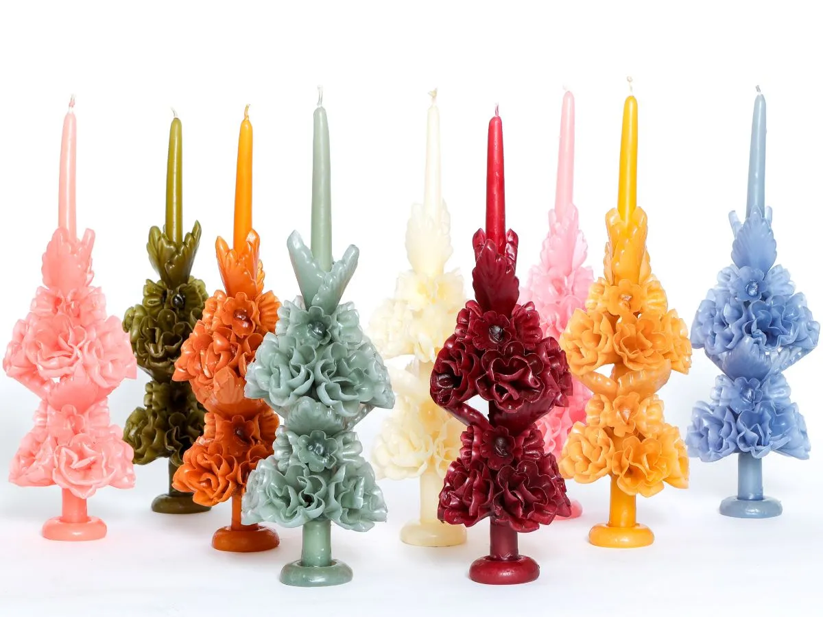 Bougie Luz Nii - Sculptée à la main au Mexique - Fait main