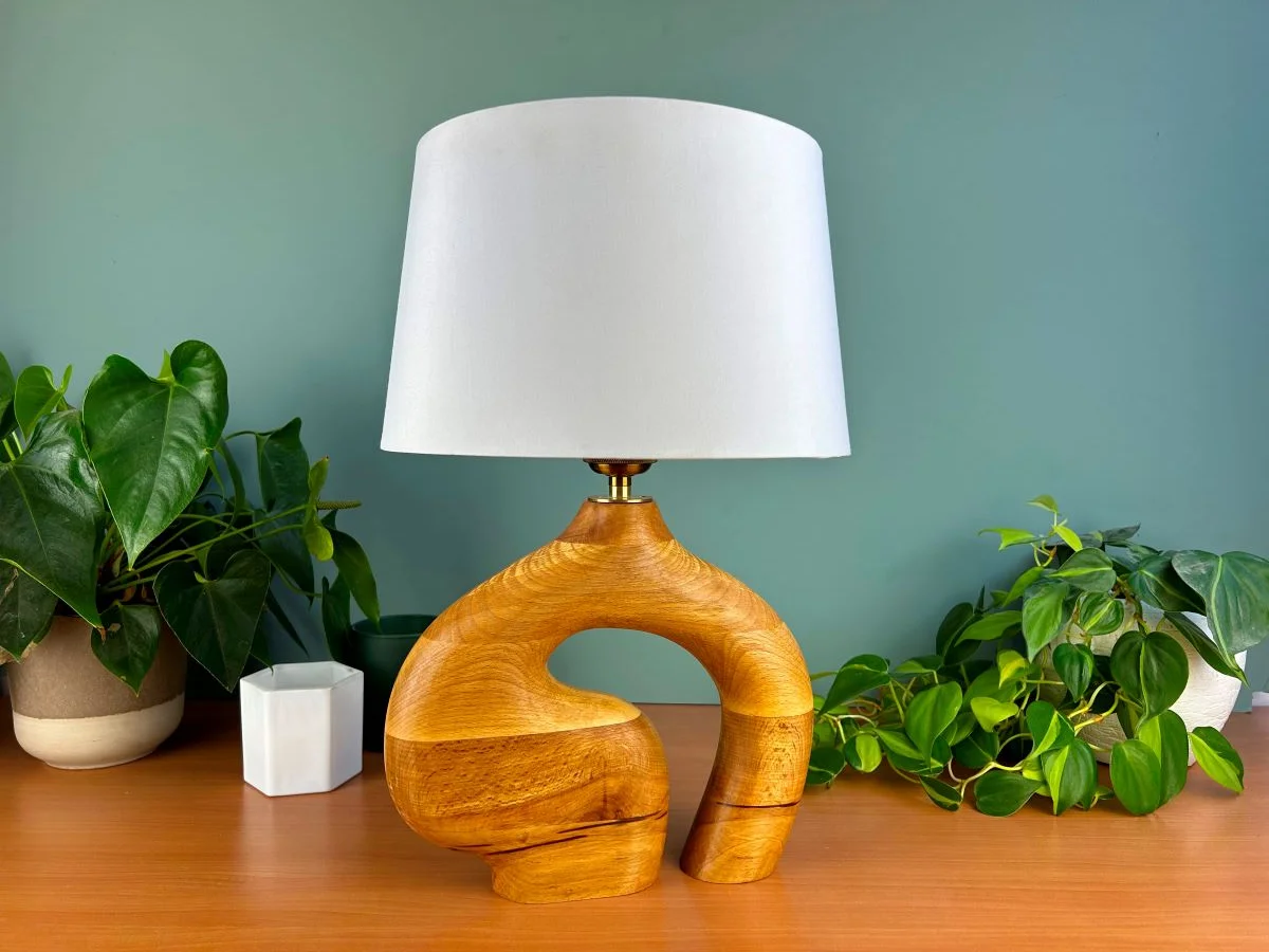 Lampe a chevet - Lampe decorative - Lampe en bois - Abat jour original