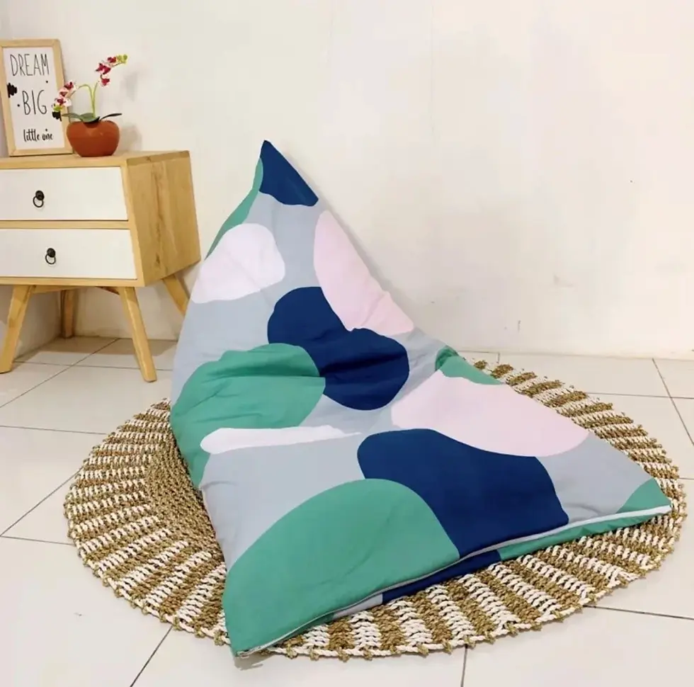 Miniature : Pouf en tissus « Ko’Bu » - Tissus asiatique - Pouf d’interieur - Decoration boheme – Grand Pouf  - Rainy