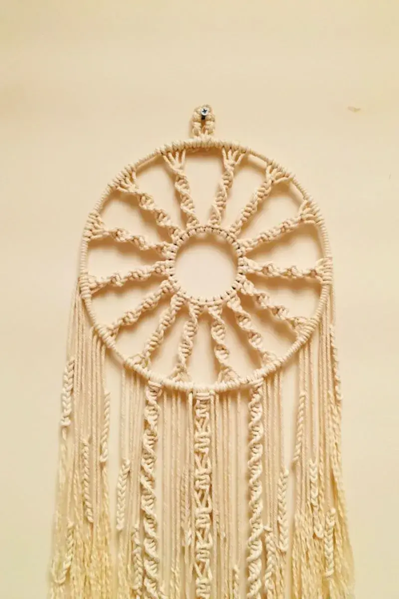 Attrape-Rêves en Macramé 'Chakra' : Décoration Bohème Indian - Décoration murale - Fait main - Suspension macramé