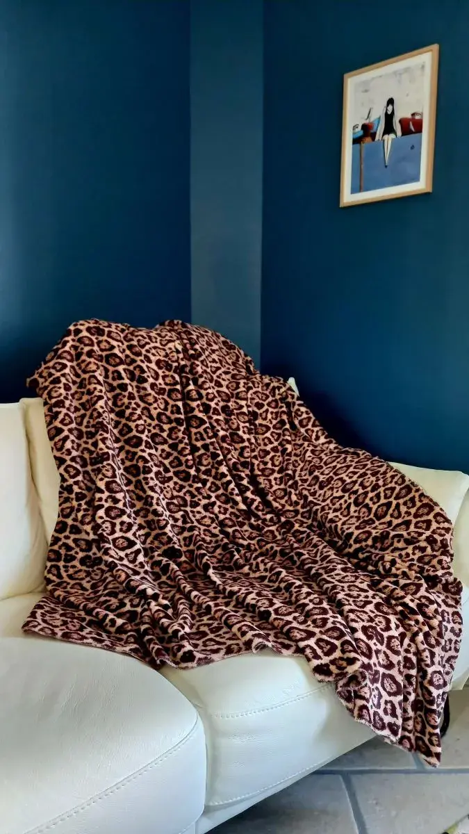 Plaid Cocooning en Polaire Douce - Plaid pour canapé - Déco salon - Ambiance bohème - Fait main