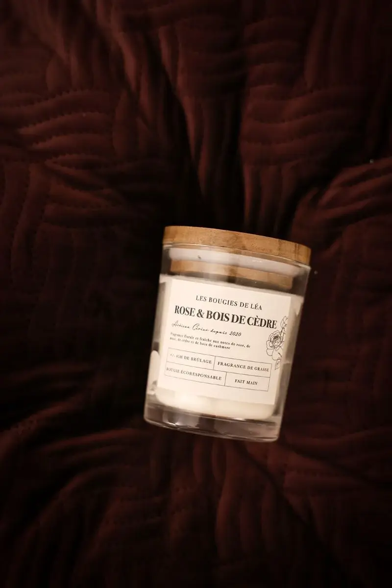 Miniature : Petite Bougie parfumée artisanale en cire végétale – Parfum de Grasse - Fait main - Handcrafted