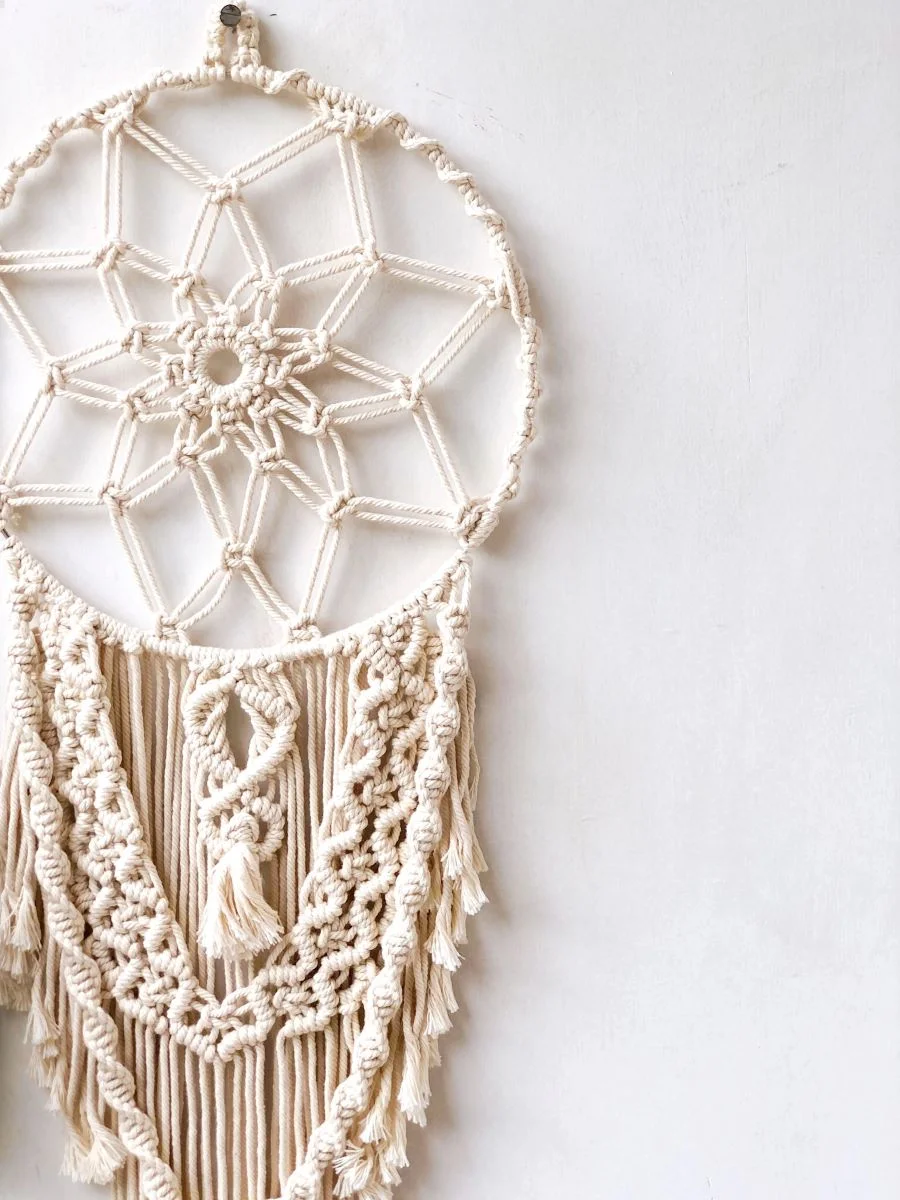 Attrape-Rêves en Macramé 'Navajo' : Beauté Artisanale - Décoration murale - Fait main - Made in India