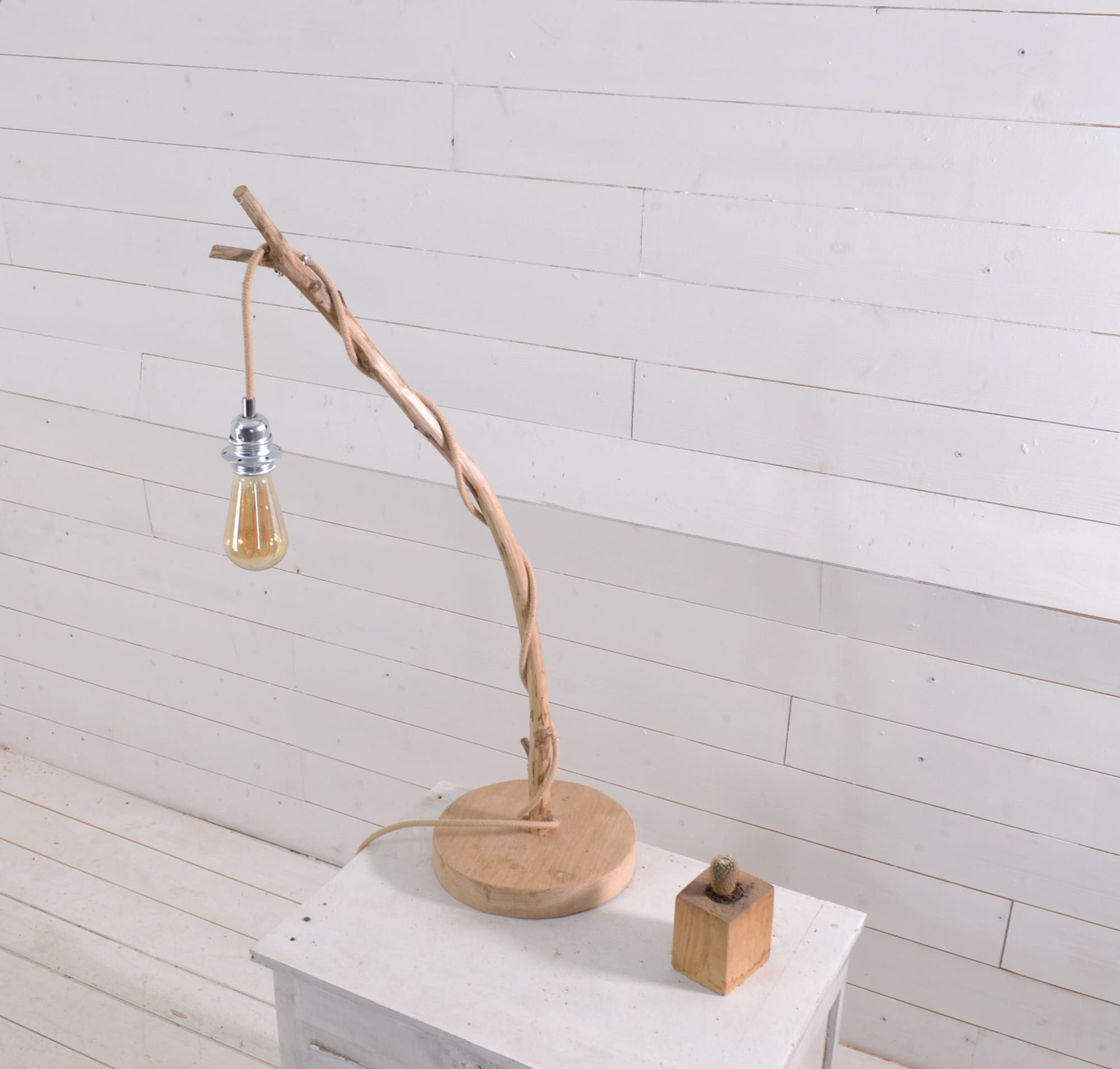 Lampe de Table en Bois - Décoration bohème - Luminaire - Décoration d’intérieur - dos