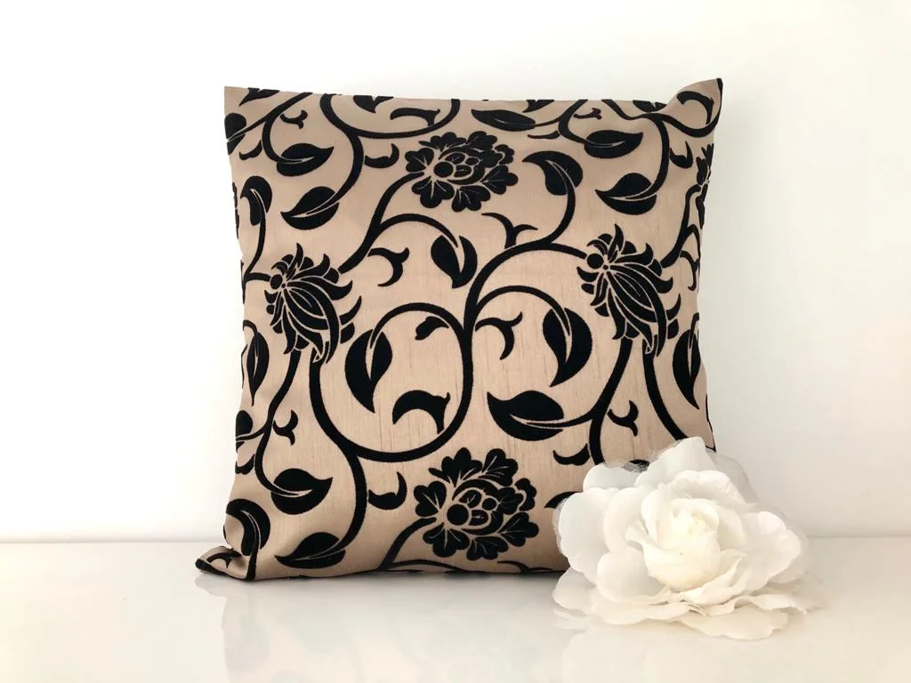 Housse de coussin Florales bronze - Coussin - Deco Salon - Petite decoration - Deco chambre