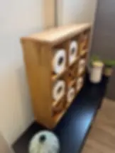 Miniature : Rangement poétique en bois – L’étagère Morpion, entre jeu et artisanat - Fait main - Wood art