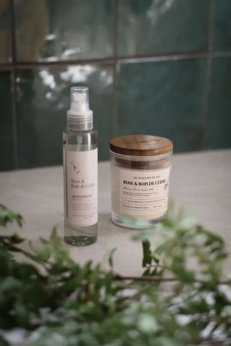 Miniature : Grande Bougie parfumée artisanale en cire végétale – Parfum de Grasse - Fait main - Bougie bohème