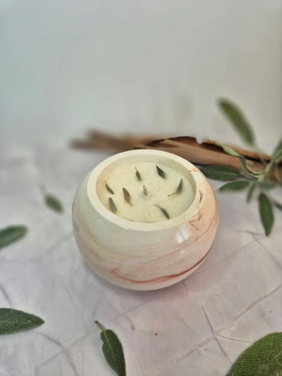 Bougie parfumée à la sauge – Vertus antistress et relaxation - Fait main - Made in France