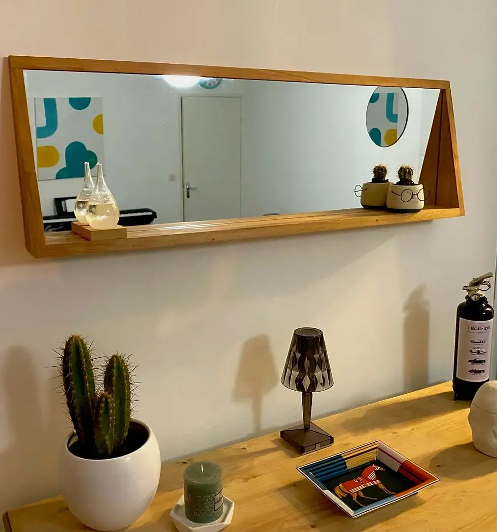 Thumbnail: Grand Miroir - Déco salle de bain - Miroir décoratif - Décuration murale en bois - Mobilier en bois - Fait main