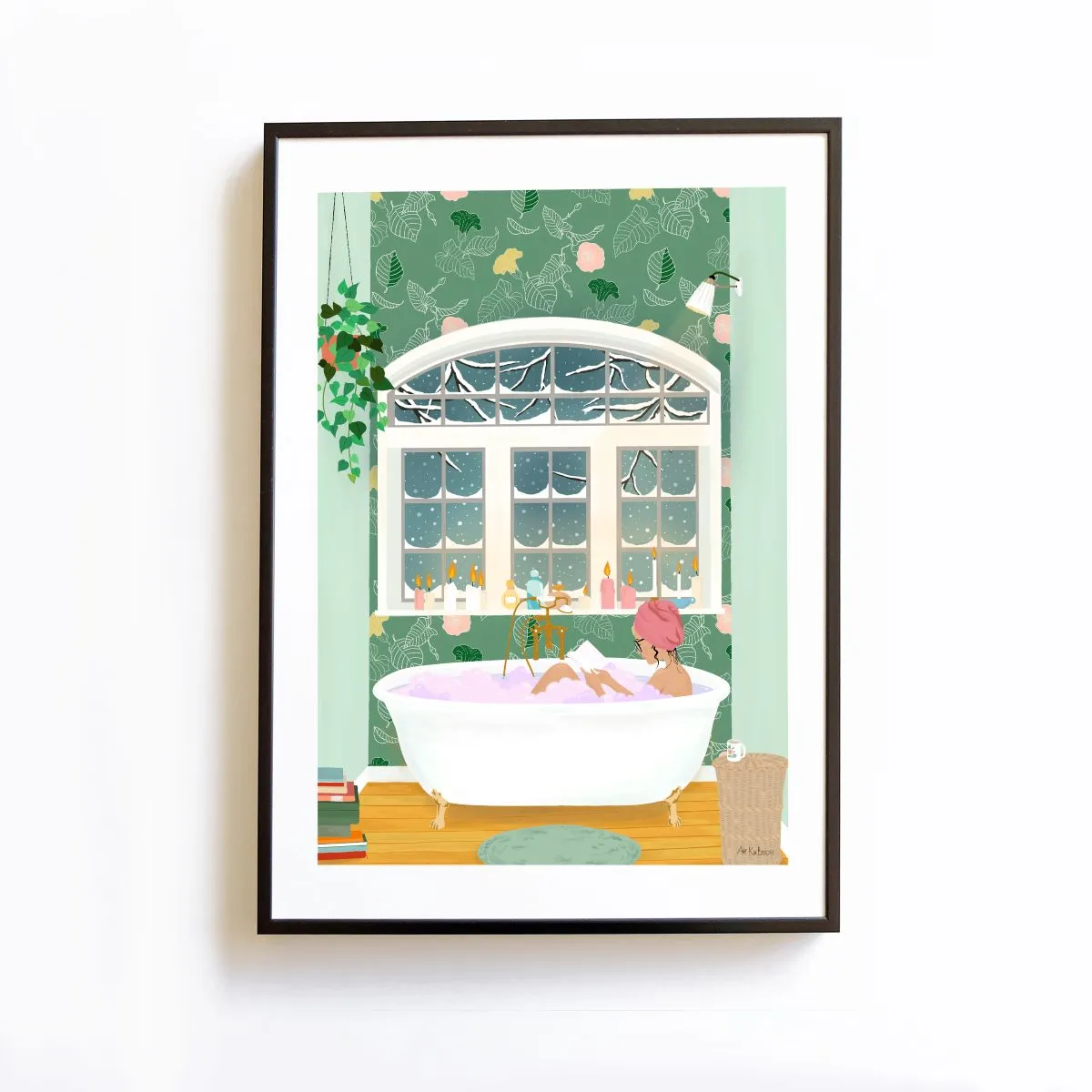 Illustration Le Bain - Instant de douceur et détente - Décoration murale