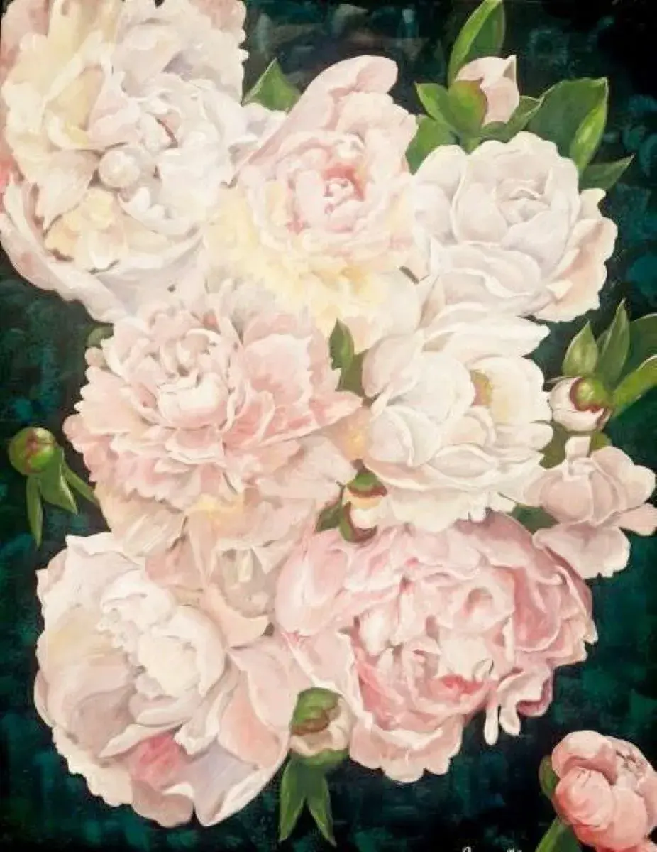 Thumbnail: "Pivoines vintage" – L’élégance intemporelle du silence fleuri - Fait main - Made in France - Home decor