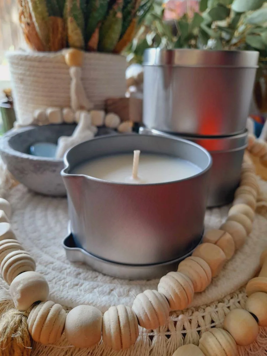 Bougie de Massage Professionnelle : Cire de Soja et Huile de Coco - Fait main - Made in France