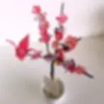 Cerisier en origami – Rose & bleu marine – Fait main - Décoration intérieur artisanale