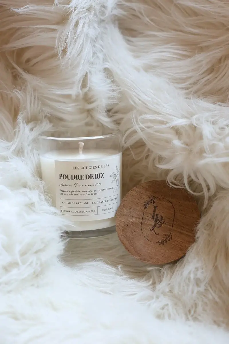 Miniature : Grande Bougie parfumée artisanale en cire végétale – Parfum de Grasse - Fait main - Petite déco