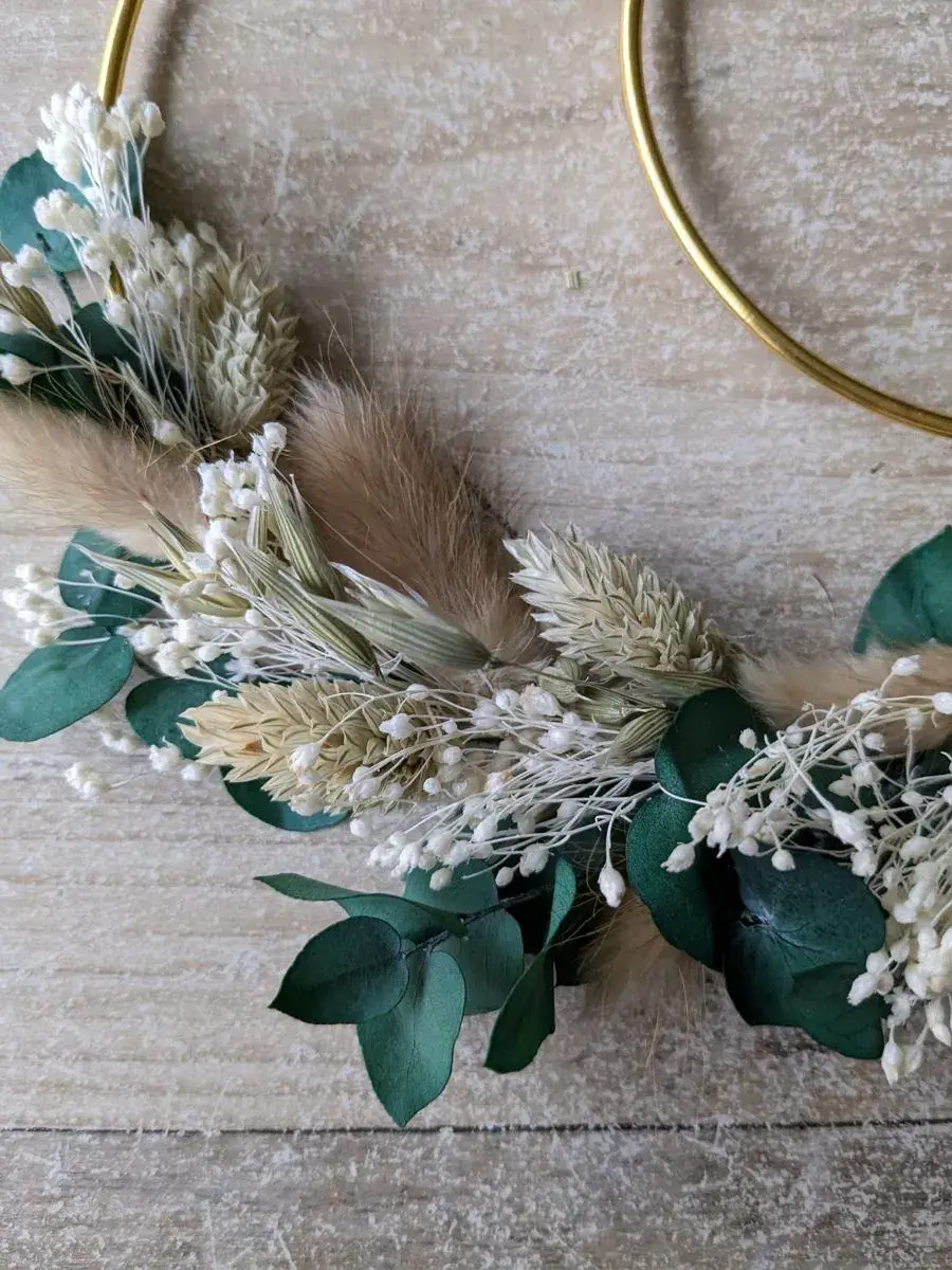 Thumbnail: Petite Couronne Murale en Croissant de Lune Bohème - Déco murale fait main - Petite déco