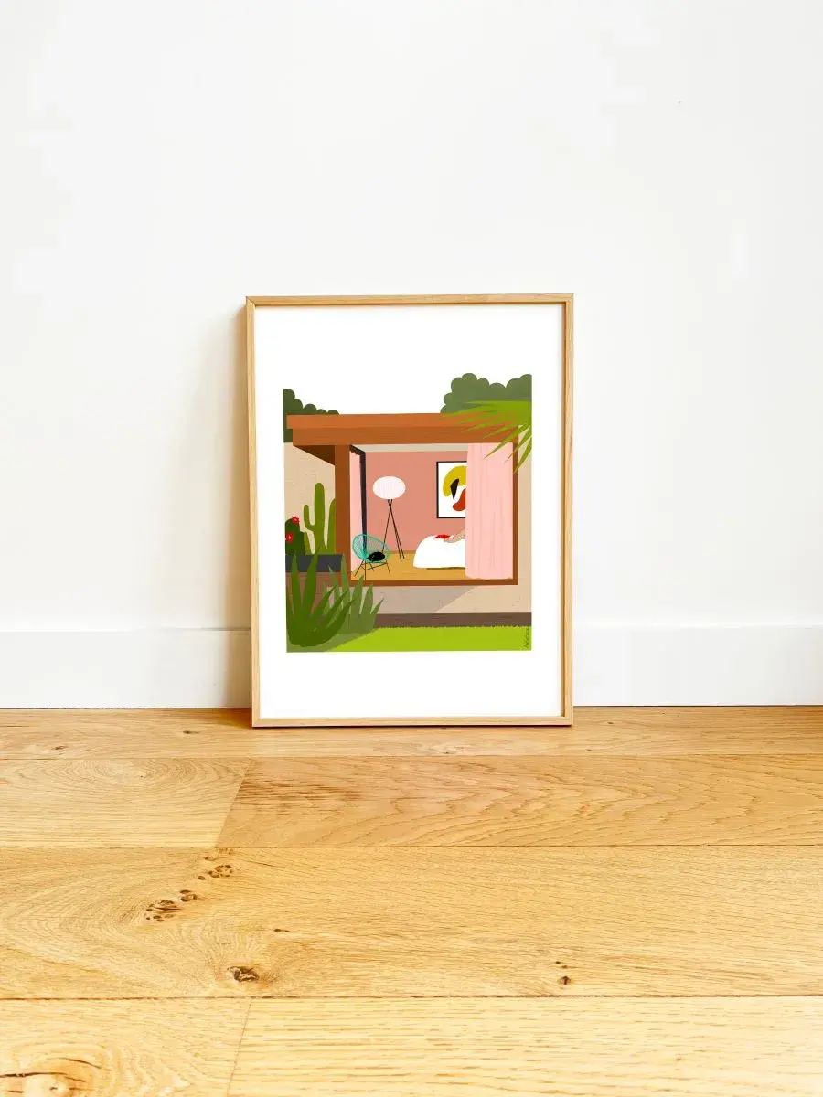 Illustration At Home - Inspiration mid-century moderne - Fait main - Made in France