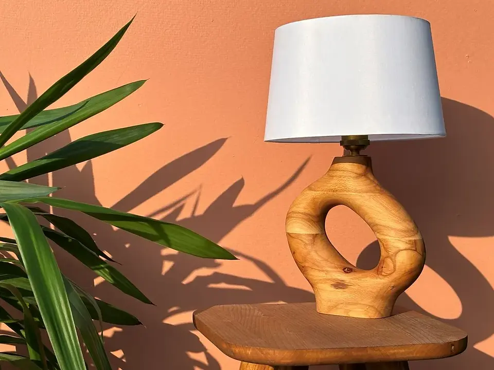 Lampe de chevet en bois - Lampe en bois - Luminaire en bois - Fait main - Made in France - Décoration intérieur