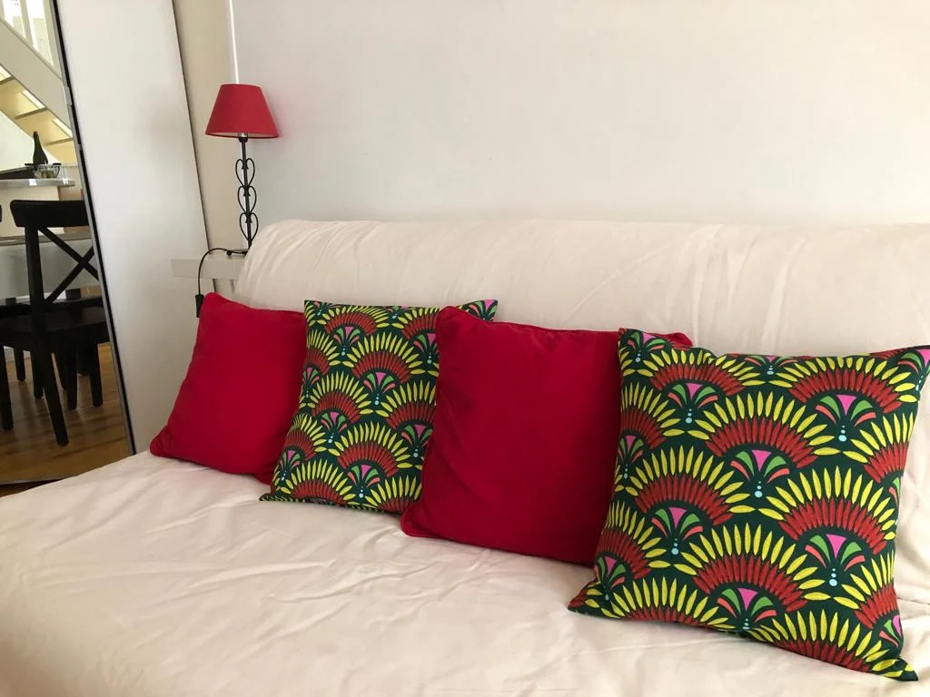 Housse de coussin - Textile décoratif a motif - Fait main - Made in France - Décoration intérieur