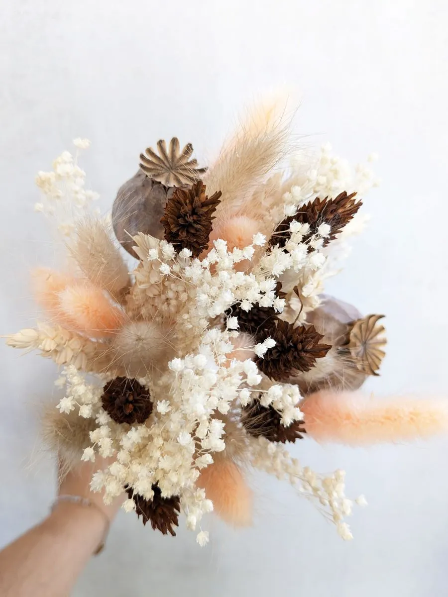 Bouquet de Fleurs Séchées aux Airs Doux et Bohèmes - Fait main - Made in France - Décoration intérieur 