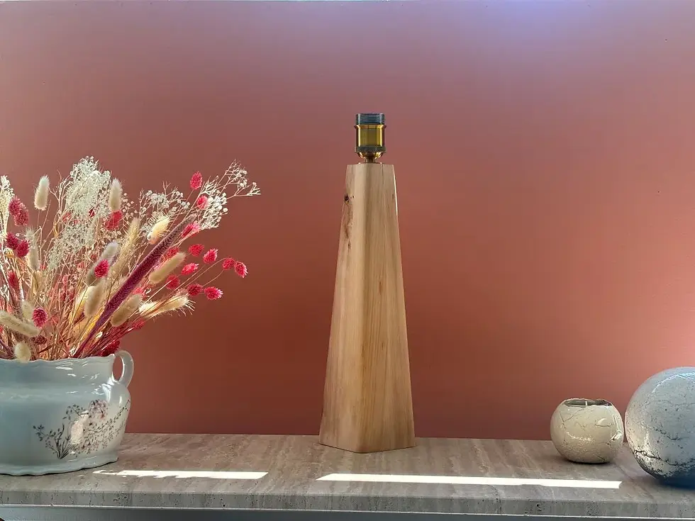 Miniature : Lampe de chevet - Lampe de table - Lampe à poser - Fait main - Artisanat Francais - Luminaire en bois