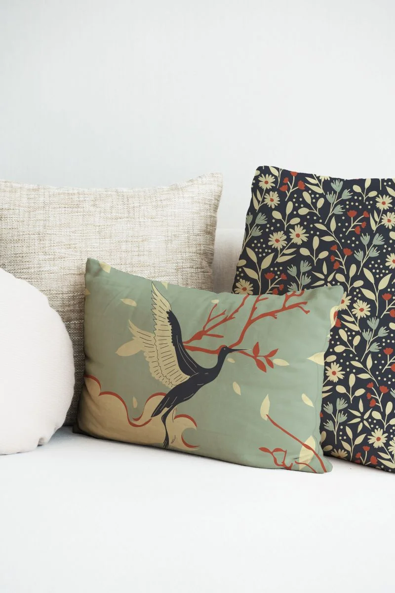 Deux housses de coussin carrée Japonais - Art japonais - Déco japonais - Fait main - Déco chambre