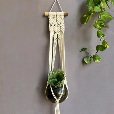 Porte-Plante en Macramé 'Blooming Flower' : Décoration Naturelle - Fait main - Déco boho