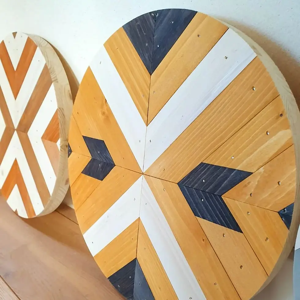 Tableau aztèque - Tableu en bois - Art Viking - Deco murale - Grand tableau