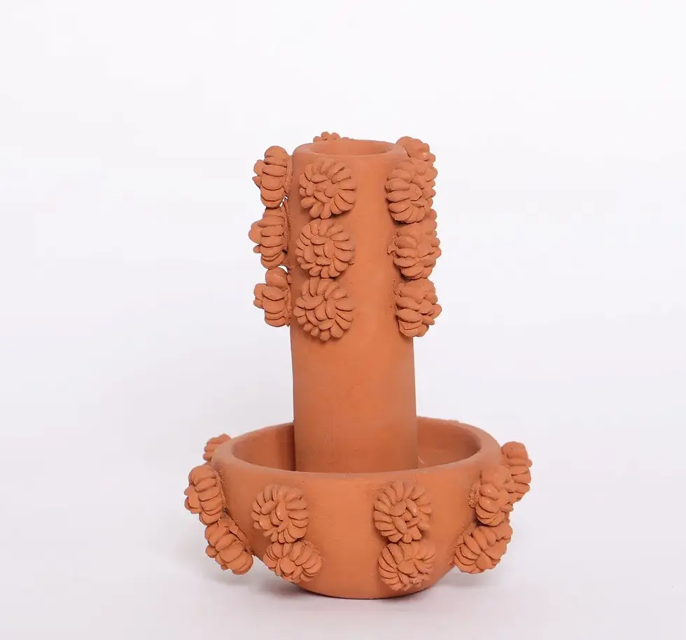 Thumbnail: Bougeoir Luz de Barro – La beauté authentique de l’argile rouge - Fait main - Made in Mexico - Petite déco