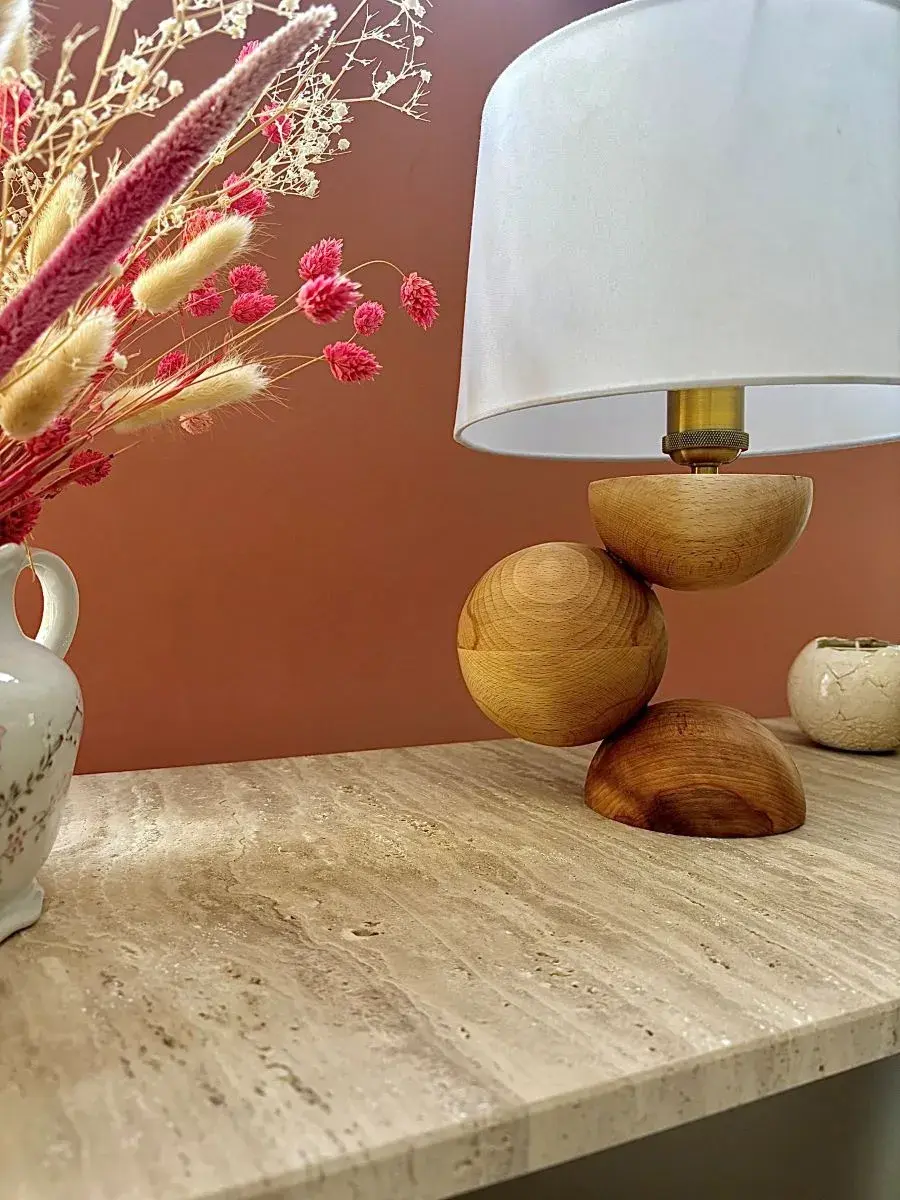 Miniature : Lampe de table - Lampe en bois - Luminaire - Deco salon - Deco bois - Luminaire décoratif