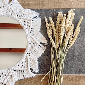 Miroir en macramé - Décoration murale en macramé - Fait main - Made in France - Décoration intérieur