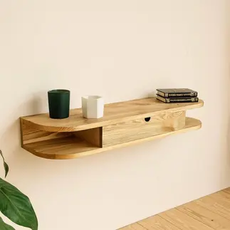 Console d'entrée en bois massif recyclé - Décoration artisanale - Fait main
