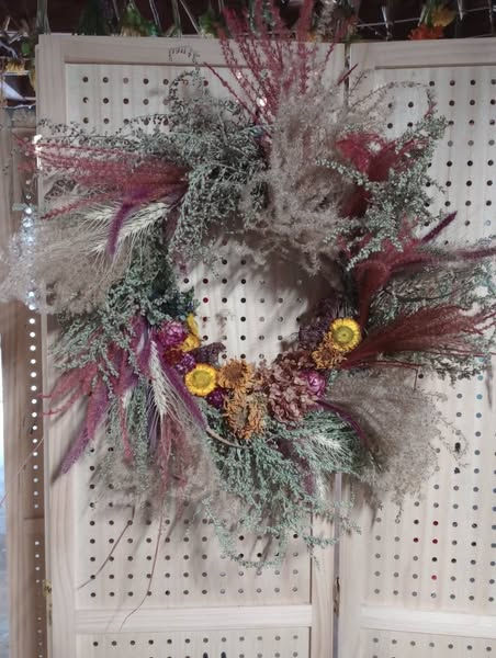 Artemisia and Pennycress Dried Wreath