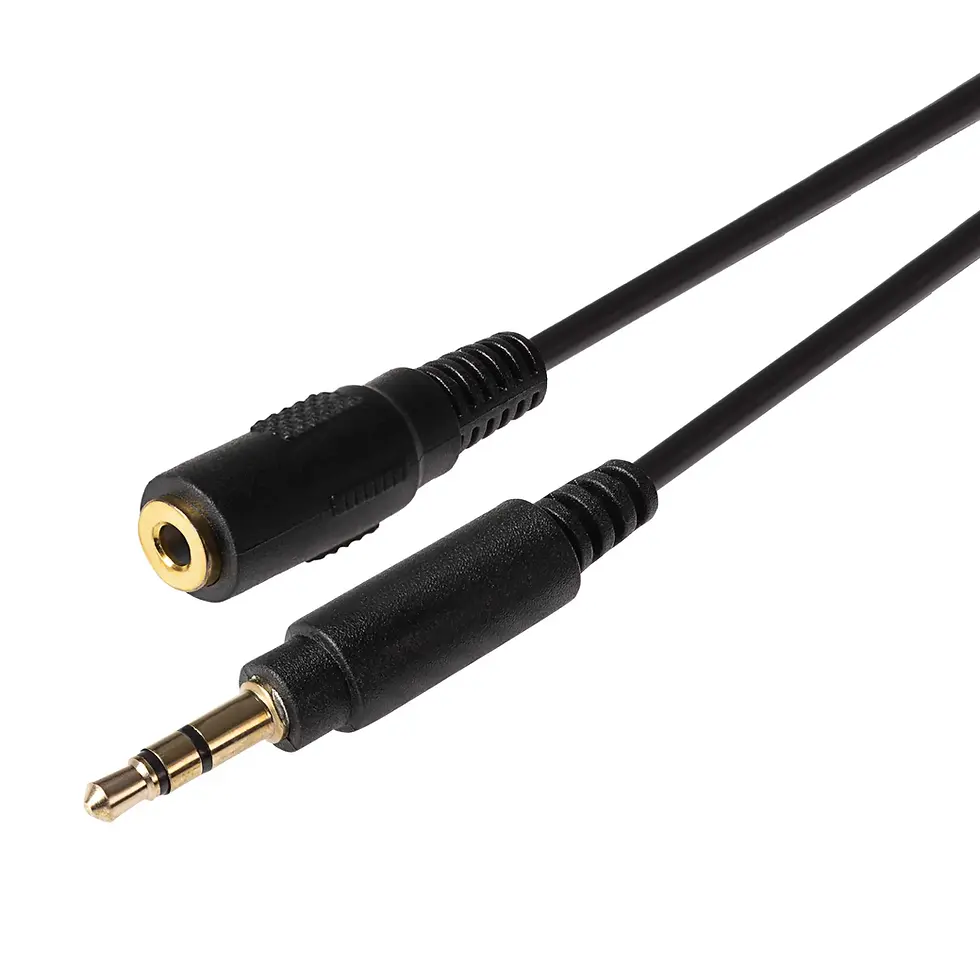 3.5mm Stereo Jack Black Headphone Aux Extension Slim Male to Female Audio Cable