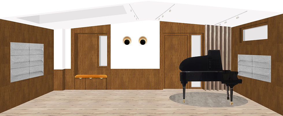 Diseño de una gran sala de conciertos para un piano en una escuela de música de París